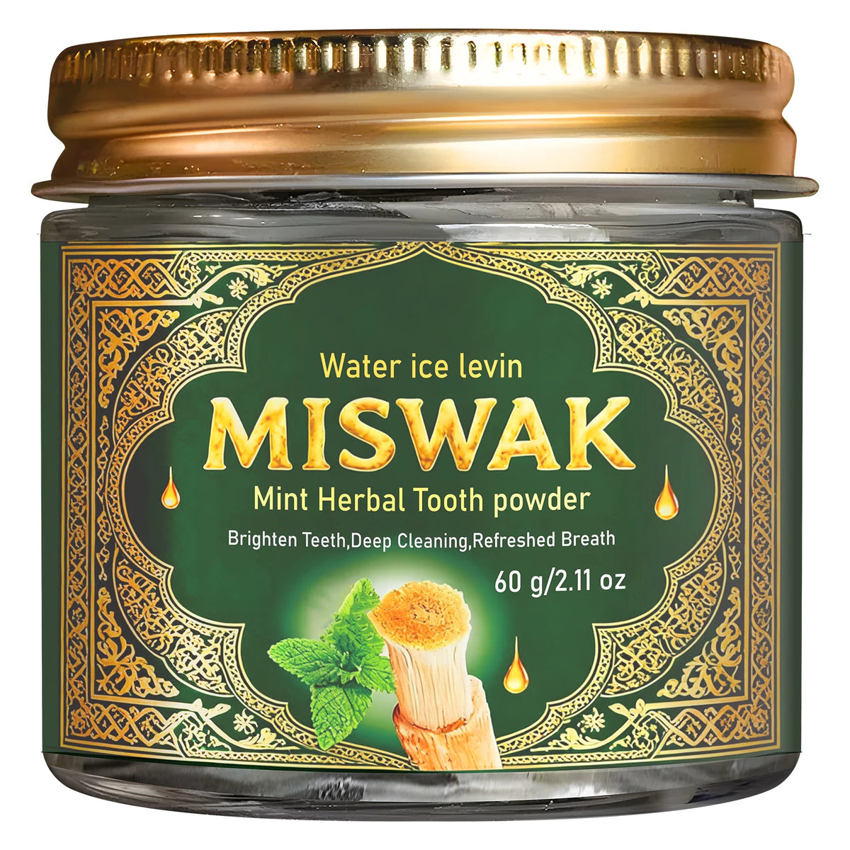 Poudre dentifrice à la menthe Miswak – CLEVI Paris