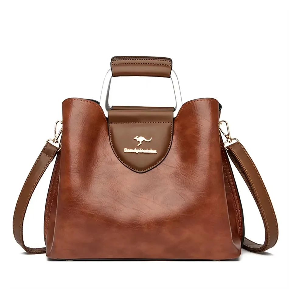 Sac Croisé Cuir Véritable Motif Alligator 3 Poches – CLEVI Paris