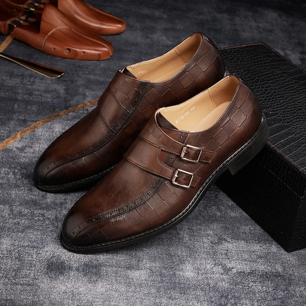 Mocassins en cuir à boucle pour homme – CLEVI Paris
