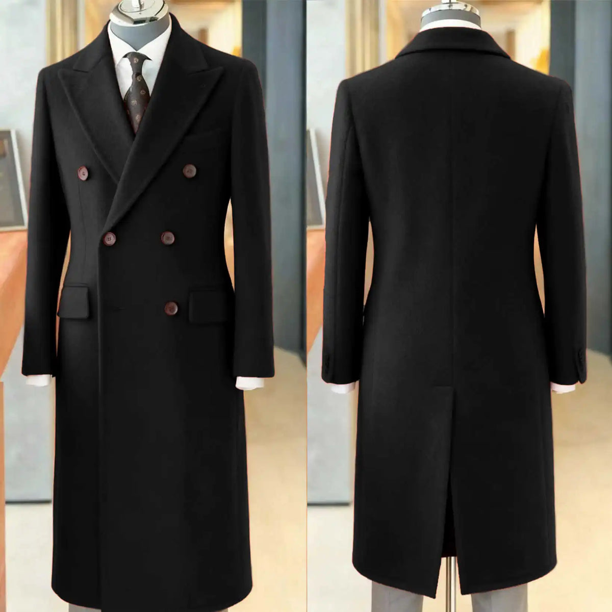 Manteau long homme laine et coton – CLEVI Paris