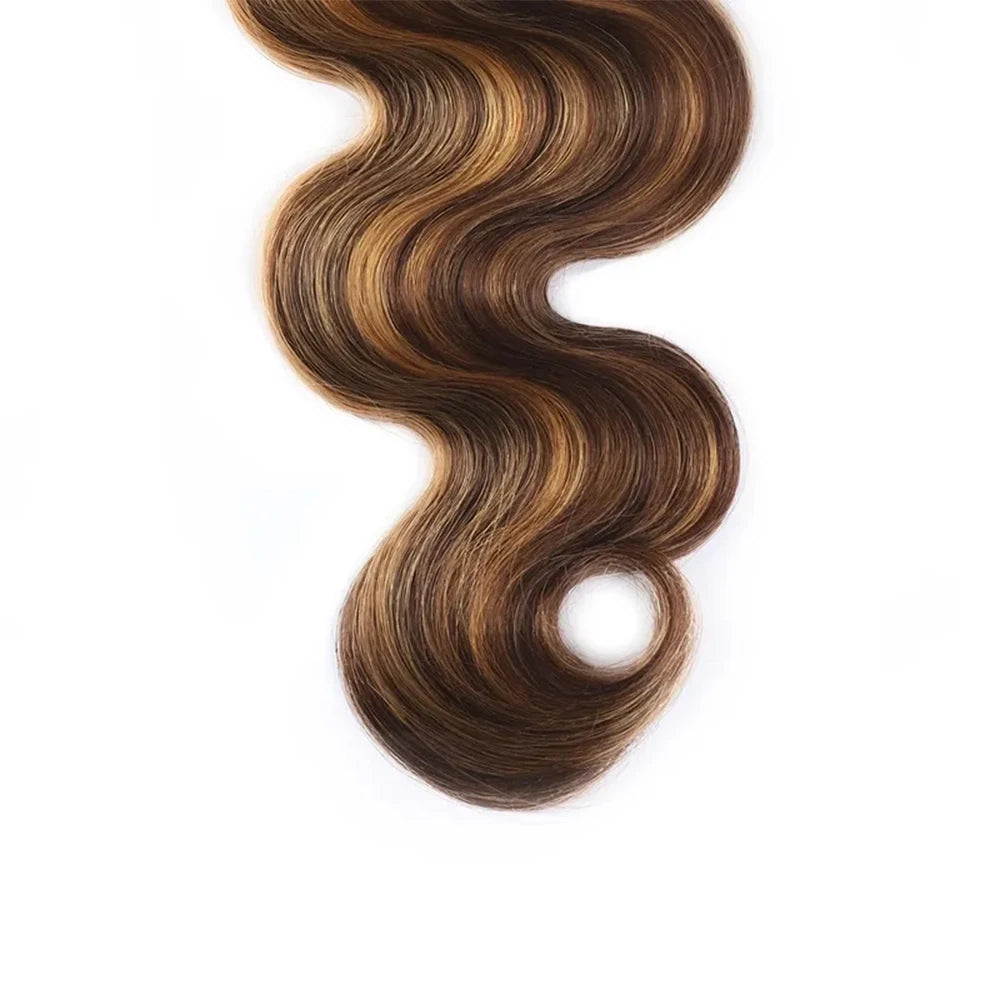 Extensions Cheveux Humains Body Wave Highlight Ombré Brun – CLEVI Paris