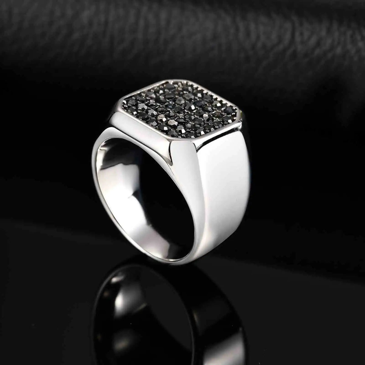 Bague Homme Zircon Gris Acier Inoxydable – CLEVI Paris