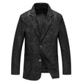 Blazer homme en cuir noir motif plumes – CLEVI Paris