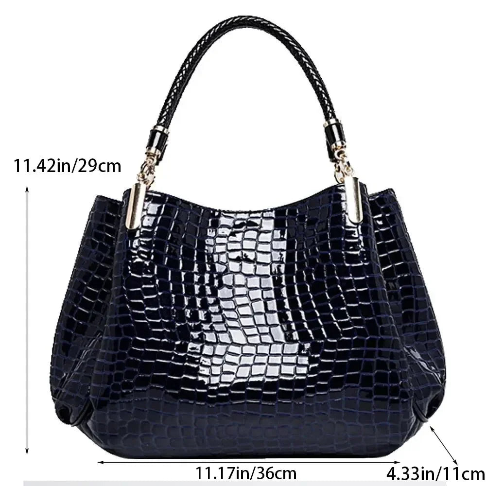Sac Seau TPU Brillant Motif Crocodile Femme 36x11x29cm Bureau – CLEVI Paris