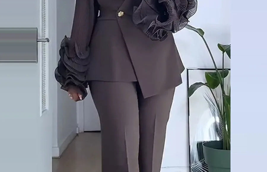 Ensemble blazer et pantalon à dentelle – CLEVI Paris