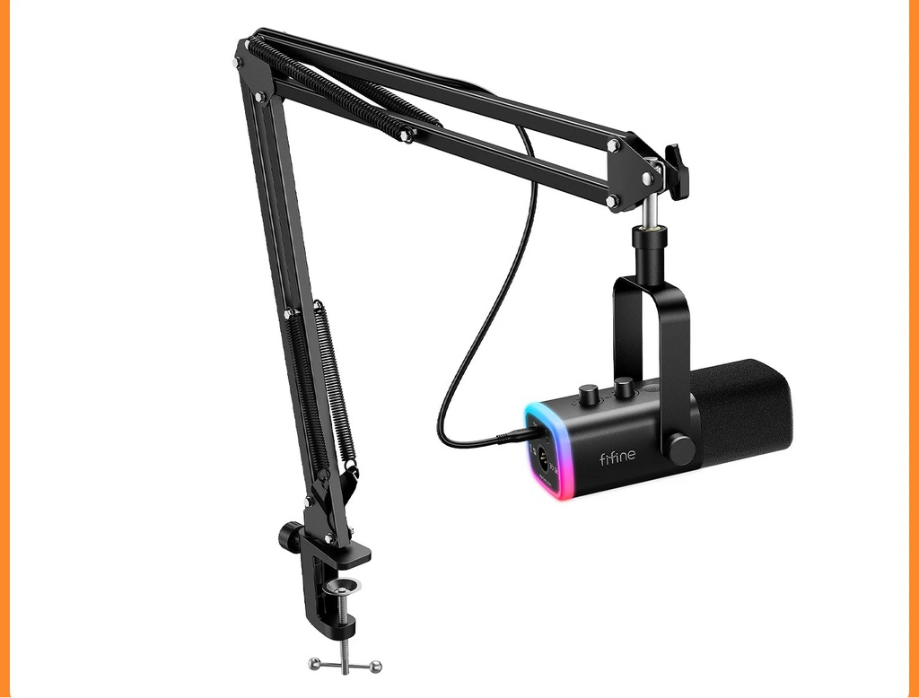 Kit Microphone FIFINE AM8T USB/XLR RGB Bras Articulé Gaming – CLEVI Paris