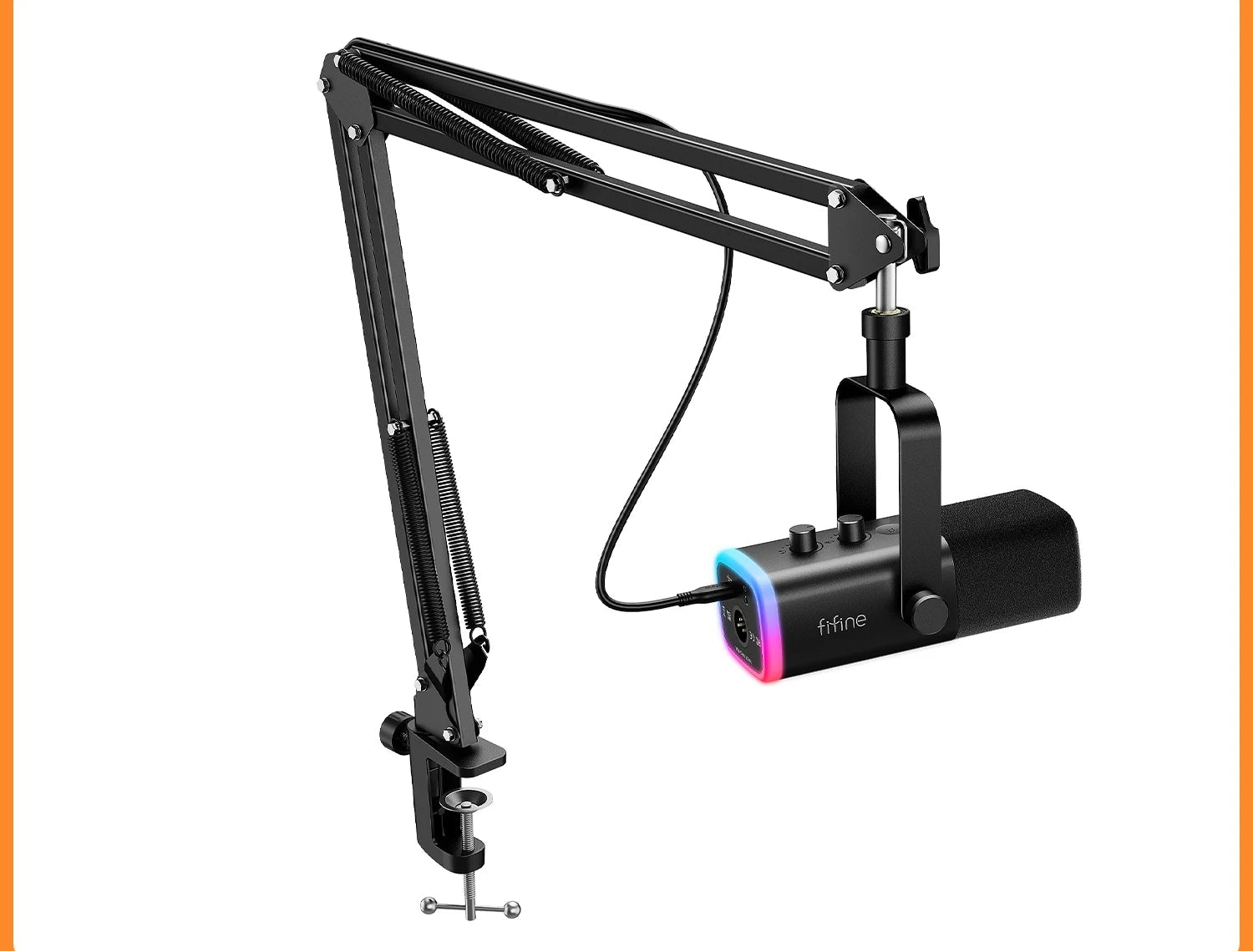 Kit Microphone FIFINE AM8T USB/XLR RGB Bras Articulé Gaming – CLEVI Paris