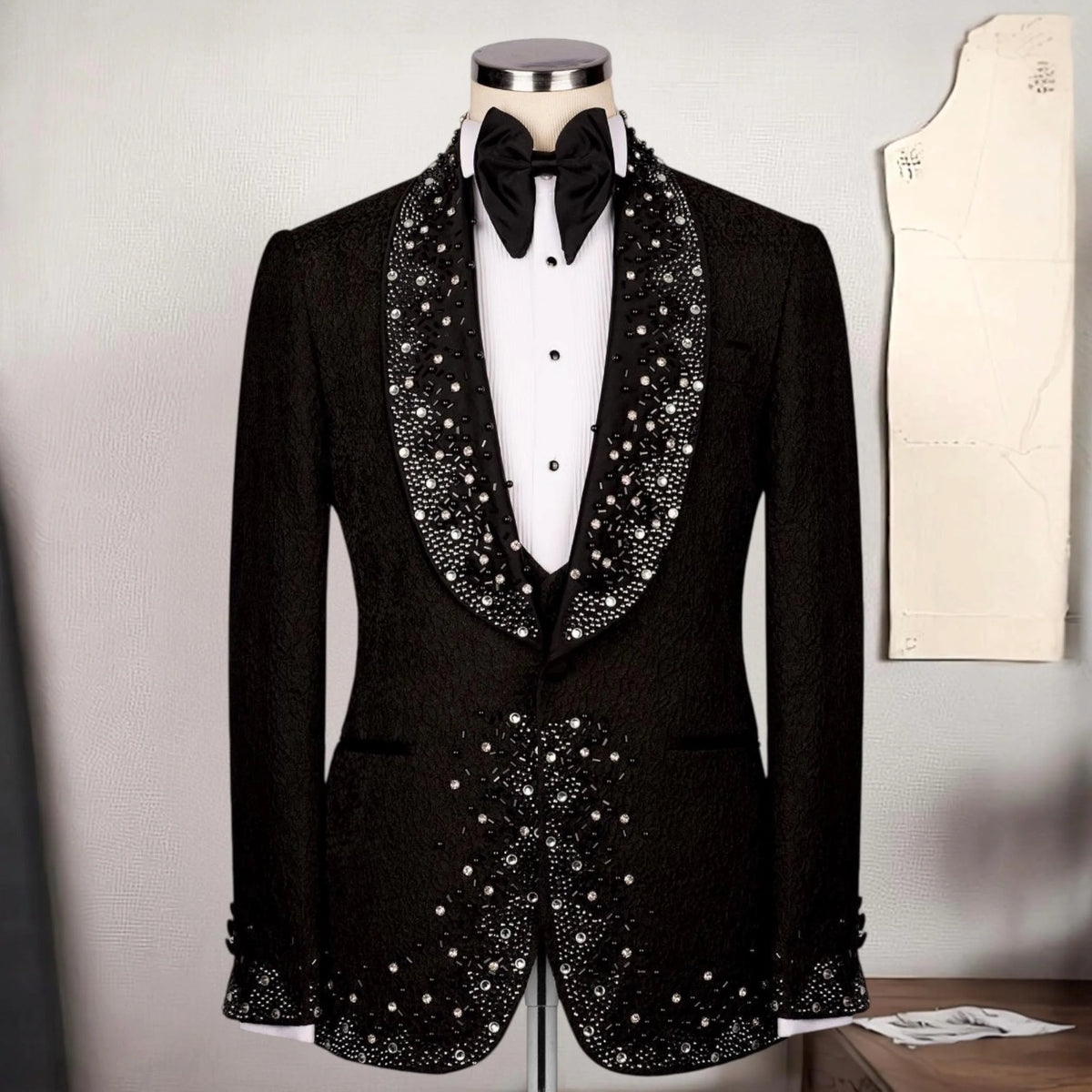 Costume smoking homme noir 2 pièces – CLEVI Paris