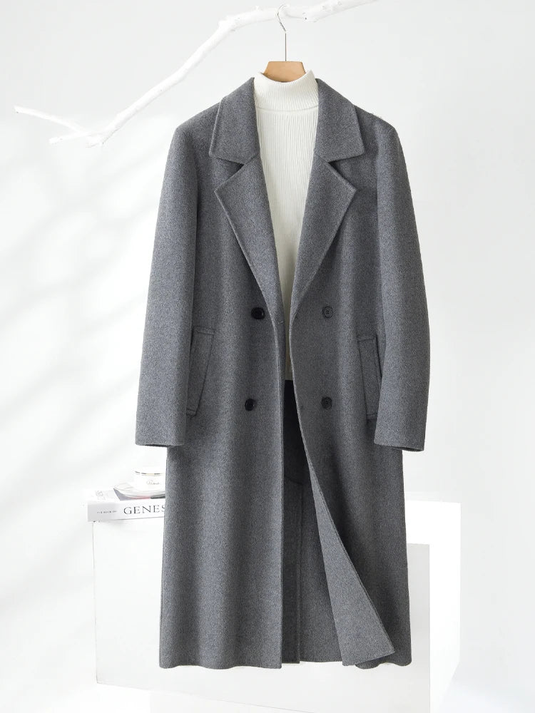 Manteau homme en laine à double boutonnage – CLEVI Paris