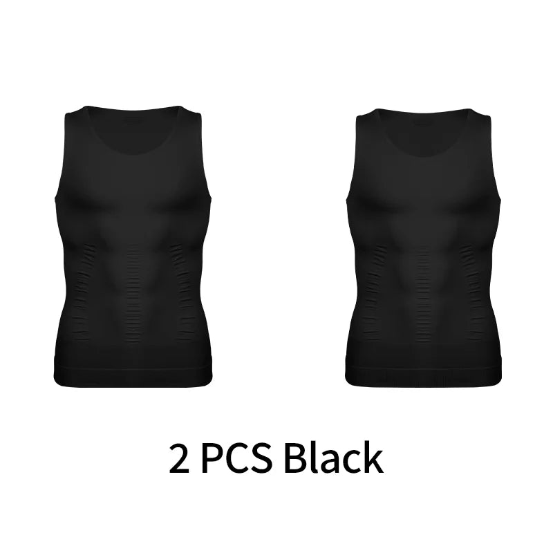 Gaine Amincissante Homme Débardeur Compression Ventre Plat Soutien Dorsal – CLEVI Paris