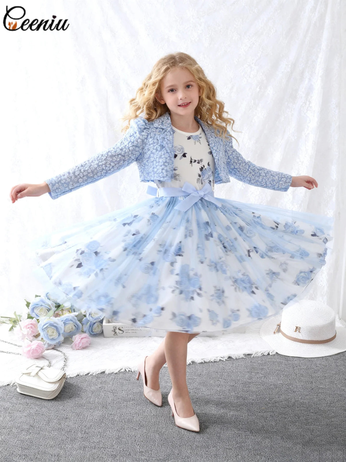 Ensemble fille robe et manteau de fête – CLEVI Paris