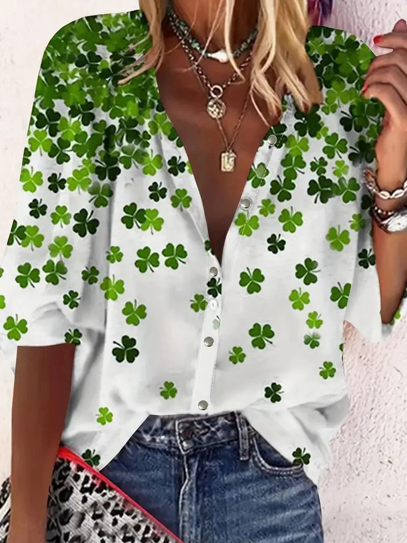 Chemisier Femme Fleuri à Col Boutonné – CLEVI Paris