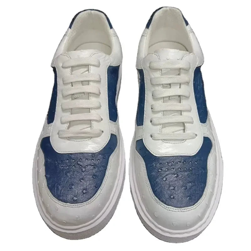 Sneakers Cuir Autruche Véritable Homme Lacets – CLEVI Paris