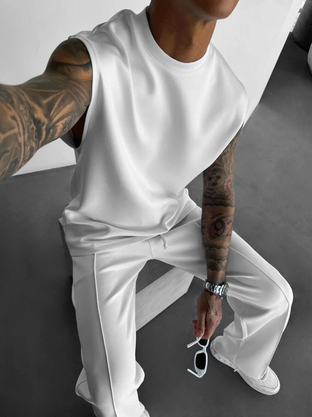 Ensemble 2 Pièces Homme Débardeur + Pantalon Sport Casual Été S-XXL – CLEVI Paris