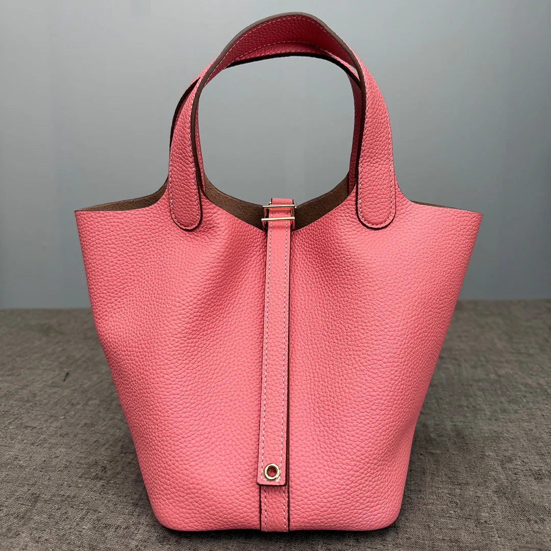 Sac Seau Cuir Togo Véritable Femme 2 Tailles Quincaillerie Or/Argent – CLEVI Paris