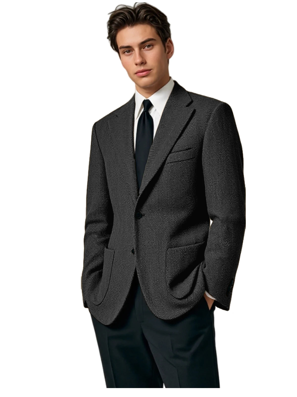 Blazer homme en tweed à chevrons – CLEVI Paris