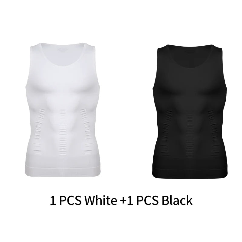 Gaine Amincissante Homme Débardeur Compression Ventre Plat Soutien Dorsal – CLEVI Paris