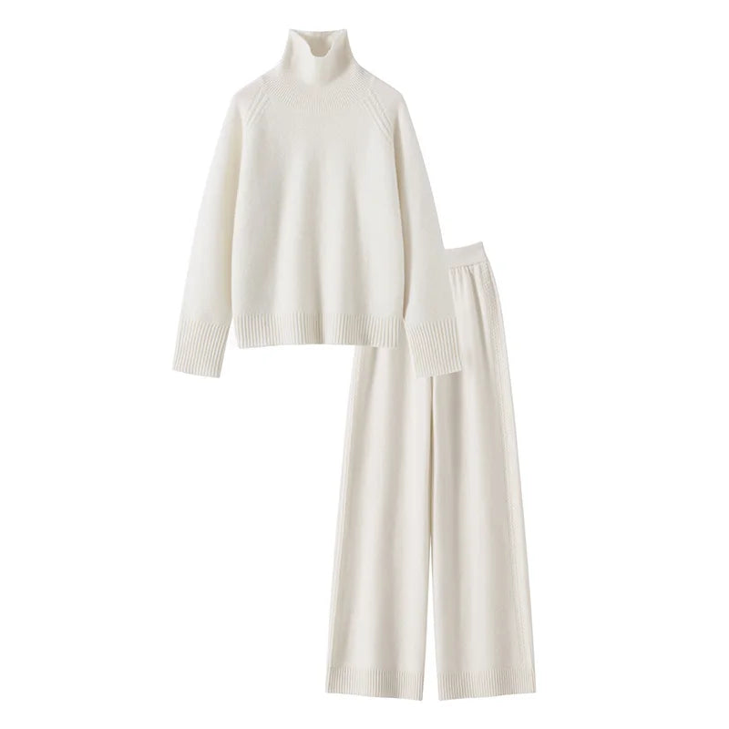 Ensemble cachemire femme à col fendu – CLEVI Paris