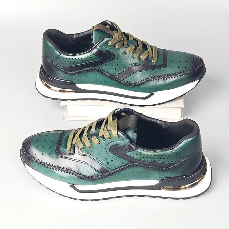 Sneakers en cuir à lacets pour homme – CLEVI Paris