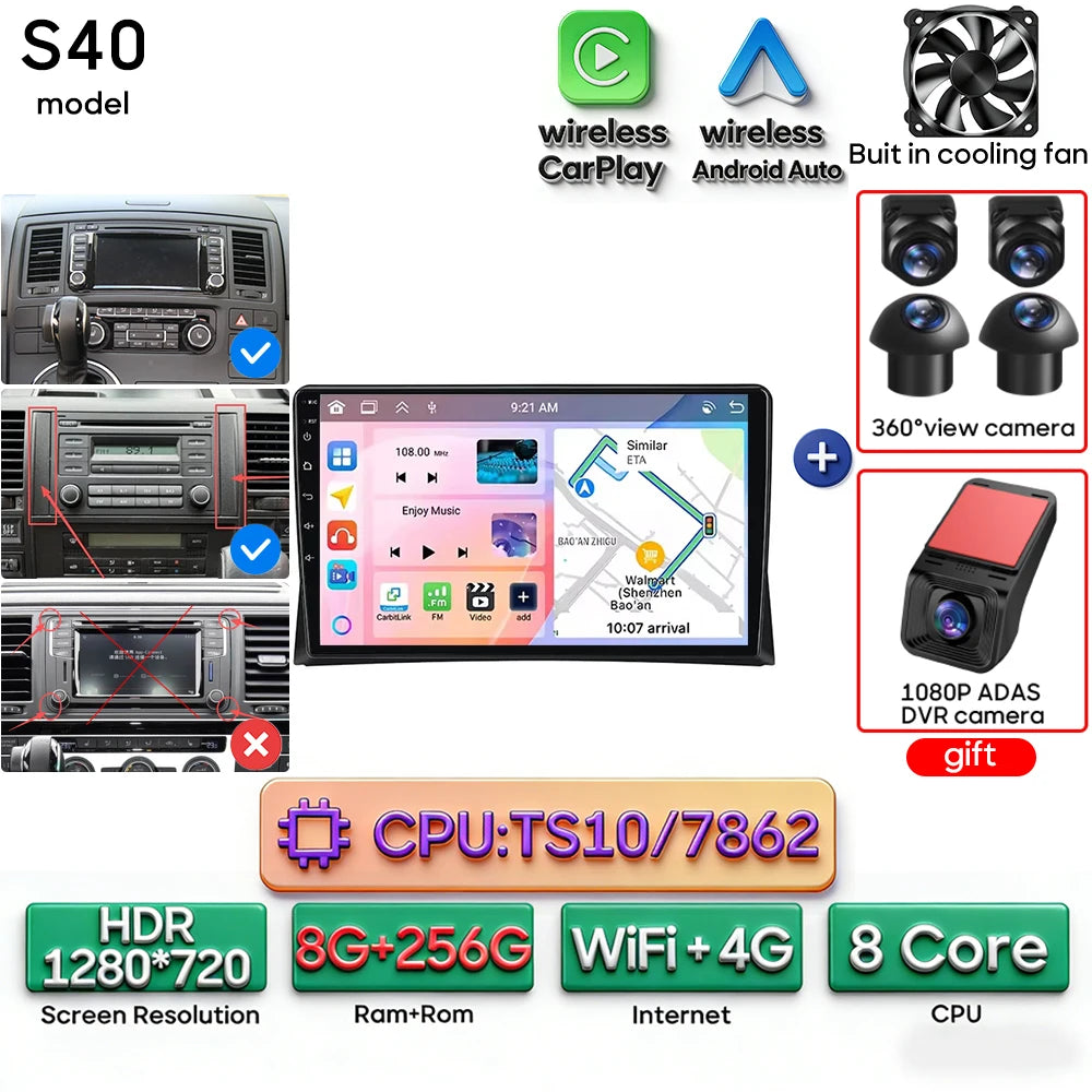 Autoradio Android 9″ VW Multivan T5 – CLEVI Paris