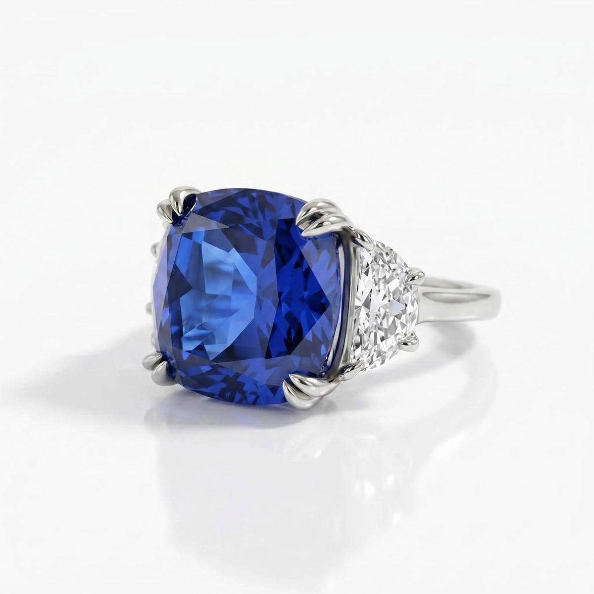 Bague Zircon Bleu Royal Coussin Argent 925 Unisexe – CLEVI Paris