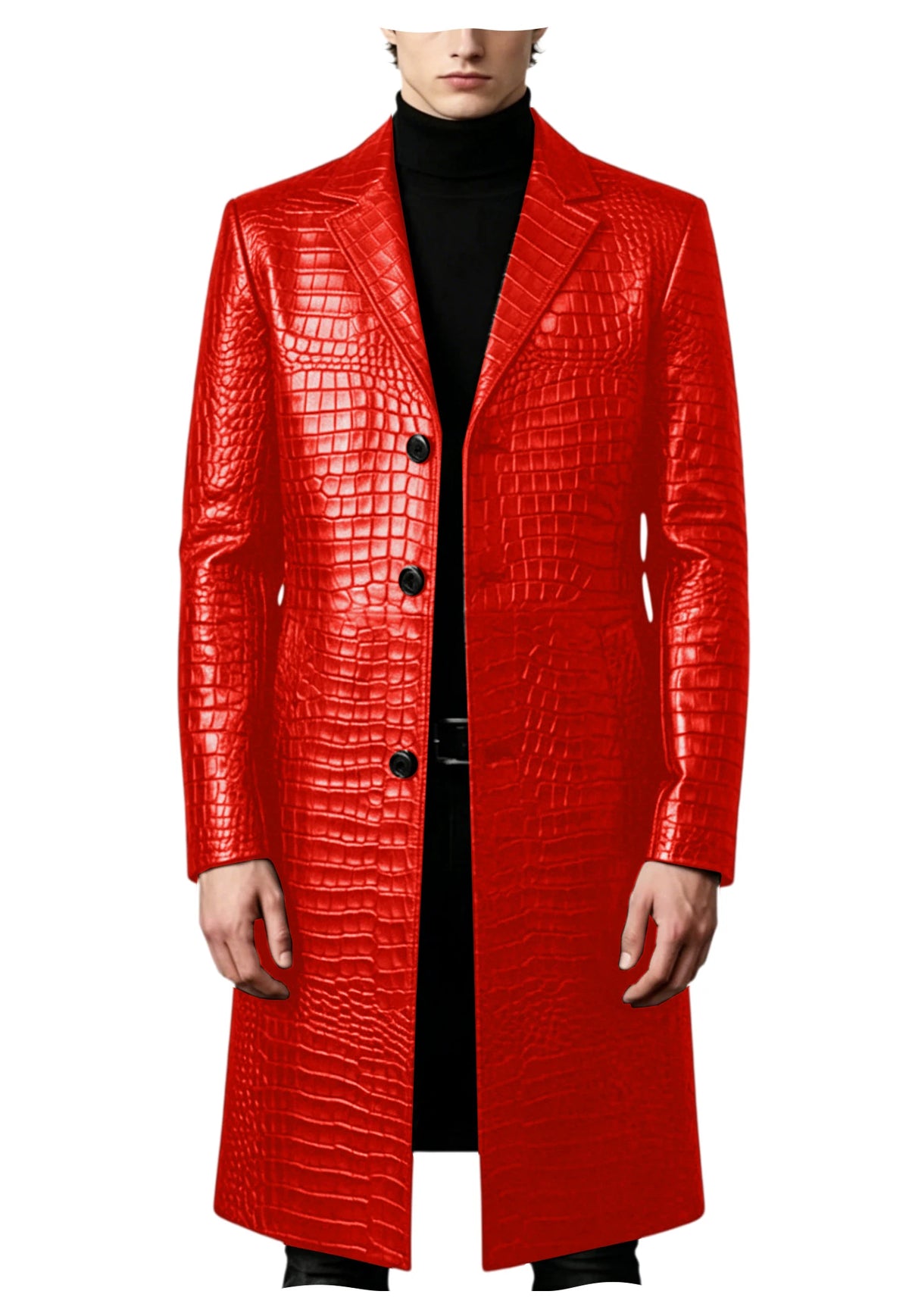 Manteau homme simili cuir motif crocodile – CLEVI Paris