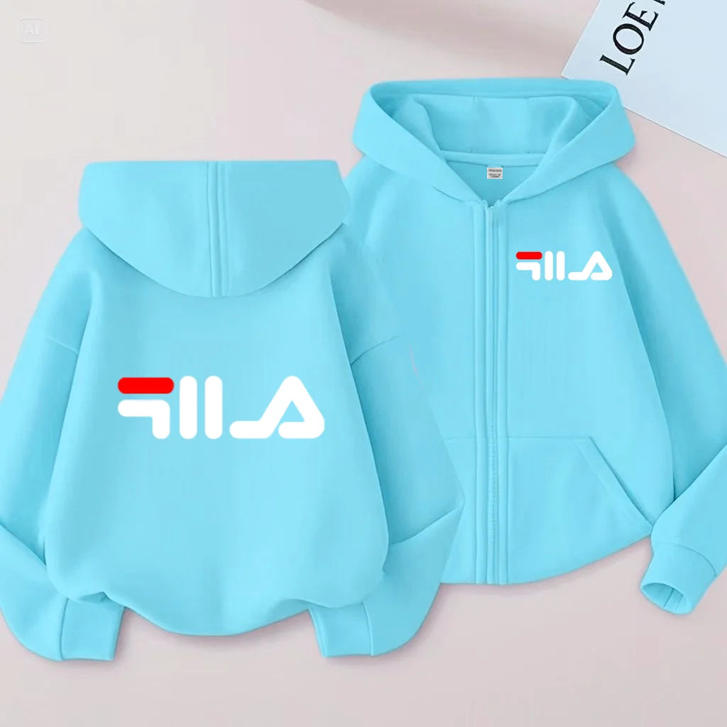 Sweat enfant zippé à capuche unisexe – CLEVI Paris