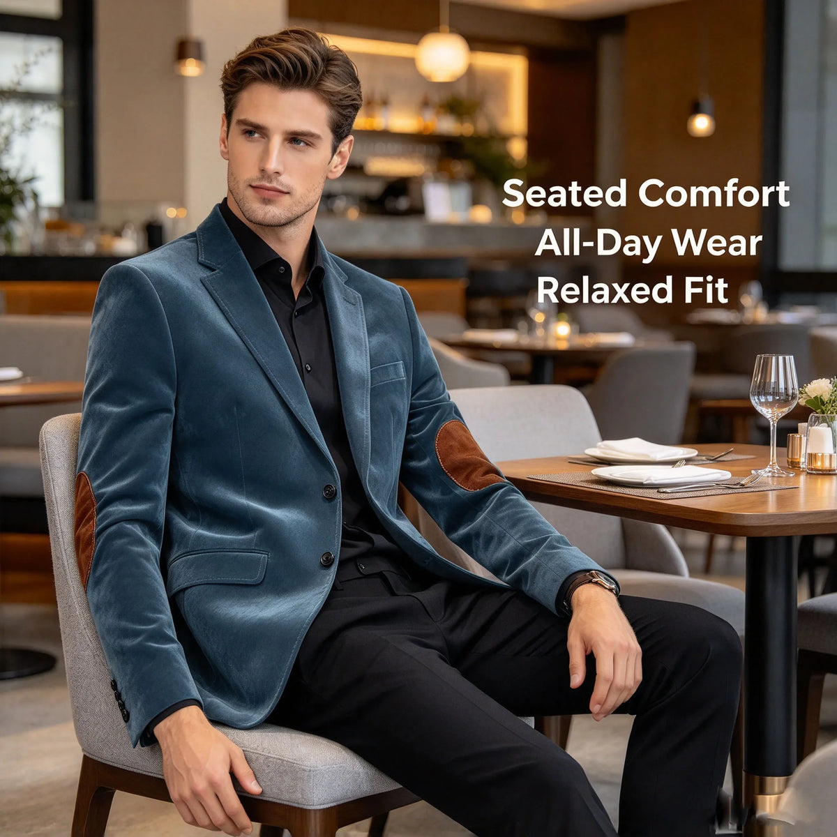 Blazer homme en velours à coudières – CLEVI Paris