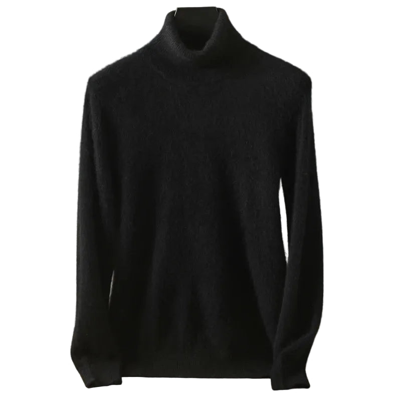 Pull homme à col roulé en maille unie – CLEVI Paris