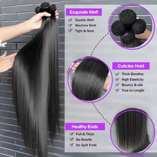 Bundles Tissage Bone Straight Remy Brésiliens – CLEVI Paris
