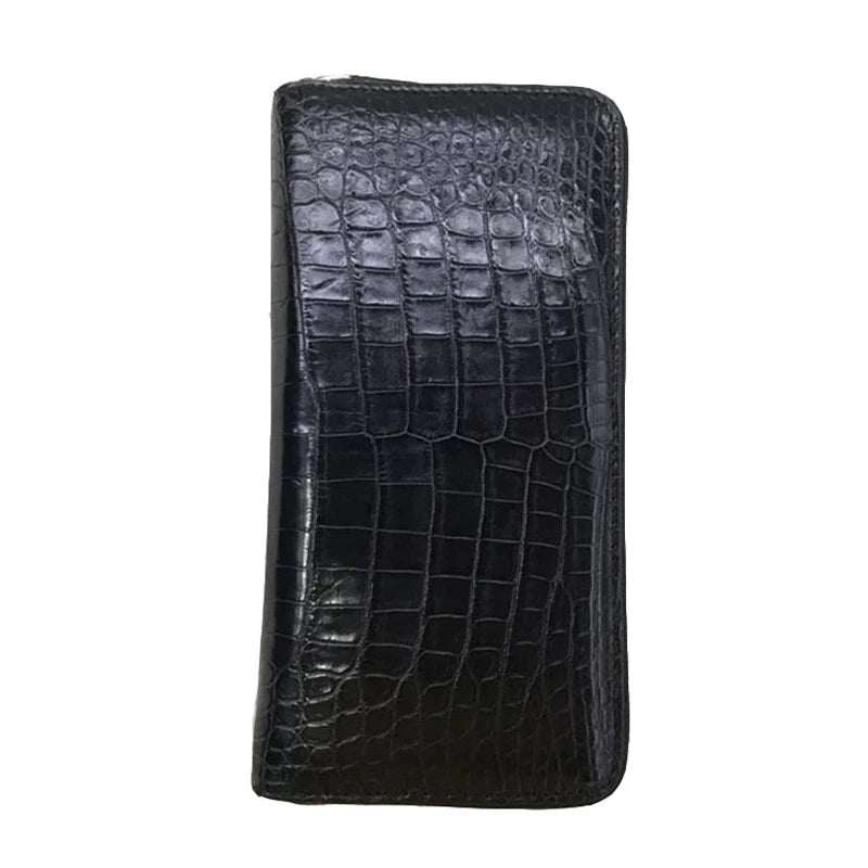 Portefeuille Long Homme Cuir Crocodile Véritable Motif Alligator – CLEVI Paris