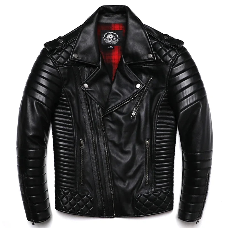 Blouson homme cuir de mouton noir zippé – CLEVI Paris