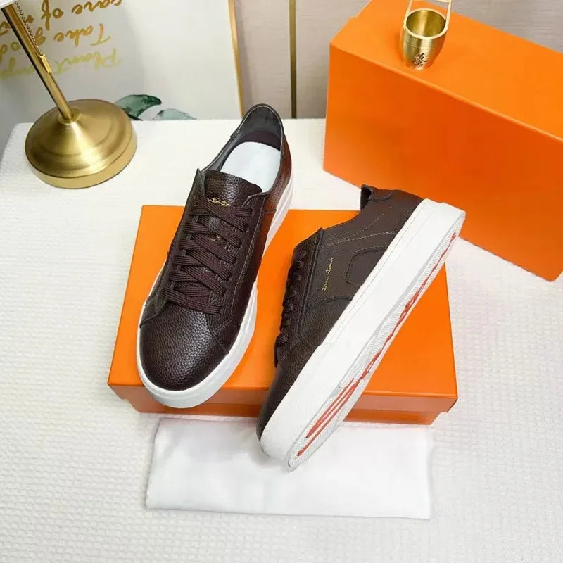 Sneakers Cuir Blanc Plateforme Unisexe – CLEVI Paris