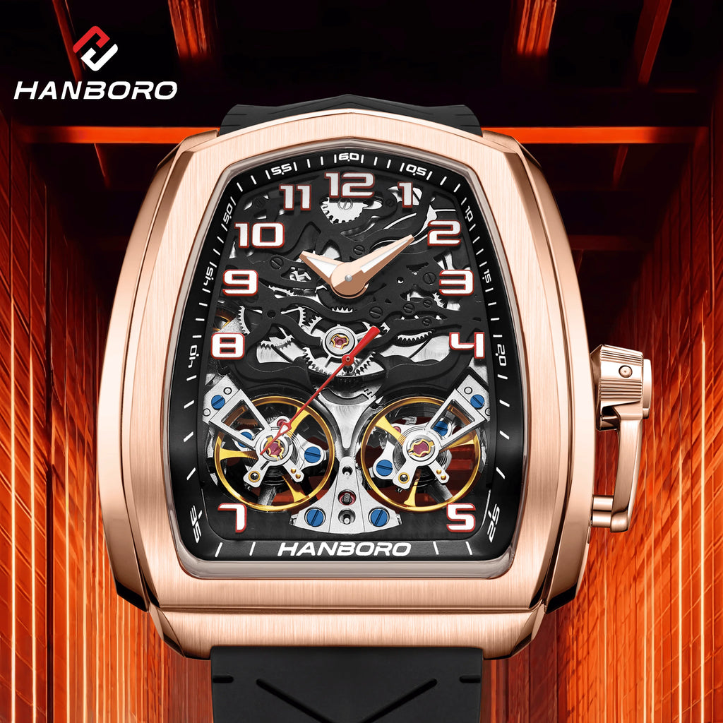 Montre Homme Automatique Double Volant Boîtier Racing Hanboro 985 – CLEVI Paris