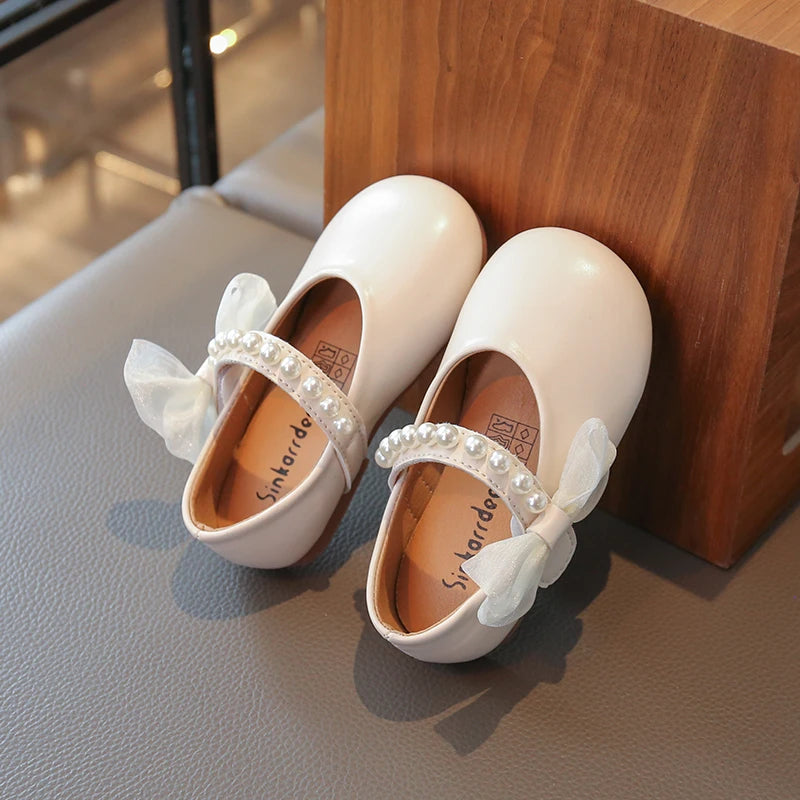 Chaussures fille à perles et nœud – CLEVI Paris
