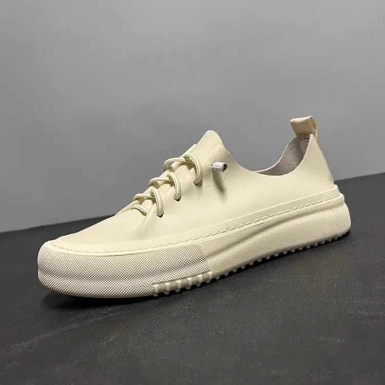 Sneakers Basses Homme Cuir Véritable Slip-On Plateforme – CLEVI Paris