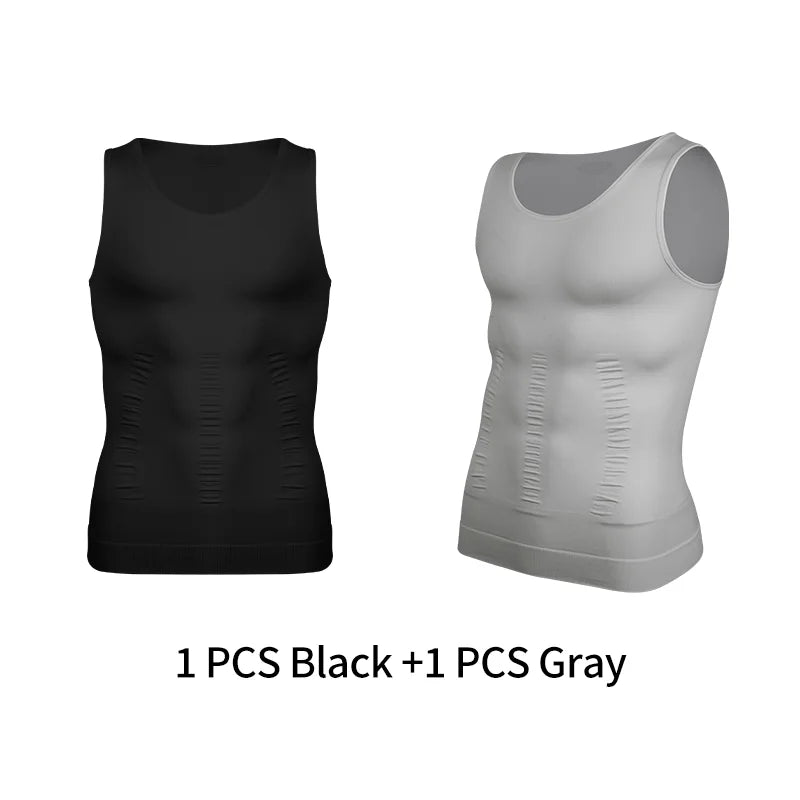 Gaine Amincissante Homme Débardeur Compression Ventre Plat Soutien Dorsal – CLEVI Paris