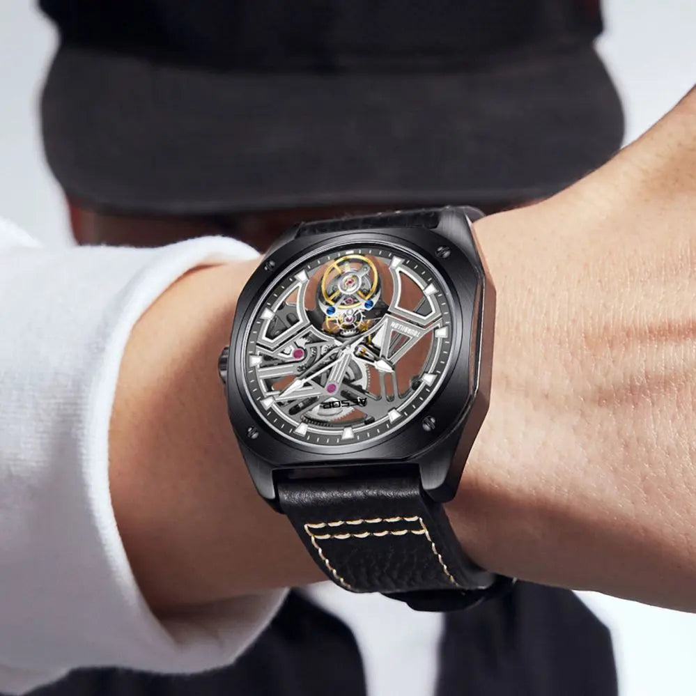 Montre Homme Tourbillon Squelette Aesop – CLEVI Paris