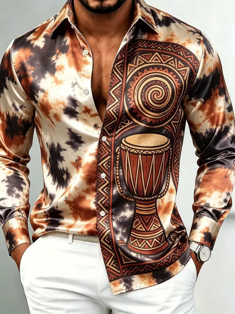 Chemise homme satinée ciel étoilé – CLEVI Paris