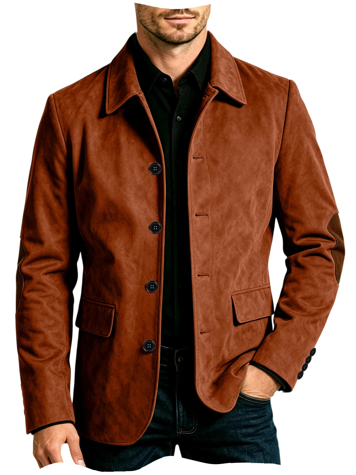 Blazer homme effet daim à coudières – CLEVI Paris