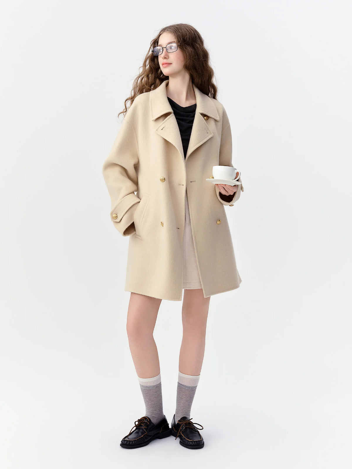 Manteau femme en laine ceinturé DUSHU – CLEVI Paris