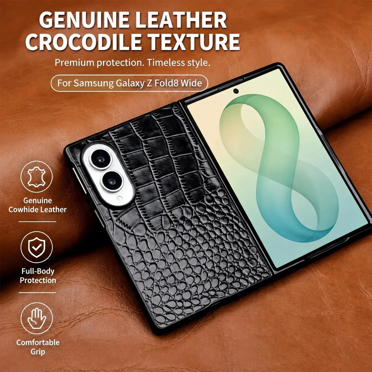 Étui Galaxy Z Fold8 en cuir véritable – CLEVI Paris