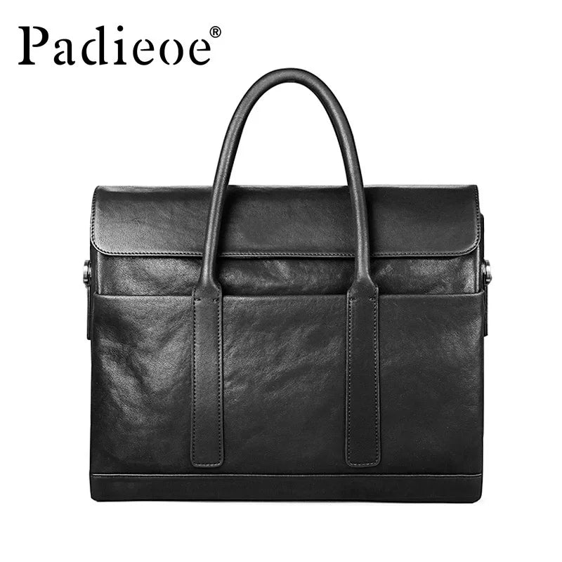 Serviette Cuir Véritable Homme Padieoe Business Sacoche – CLEVI Paris