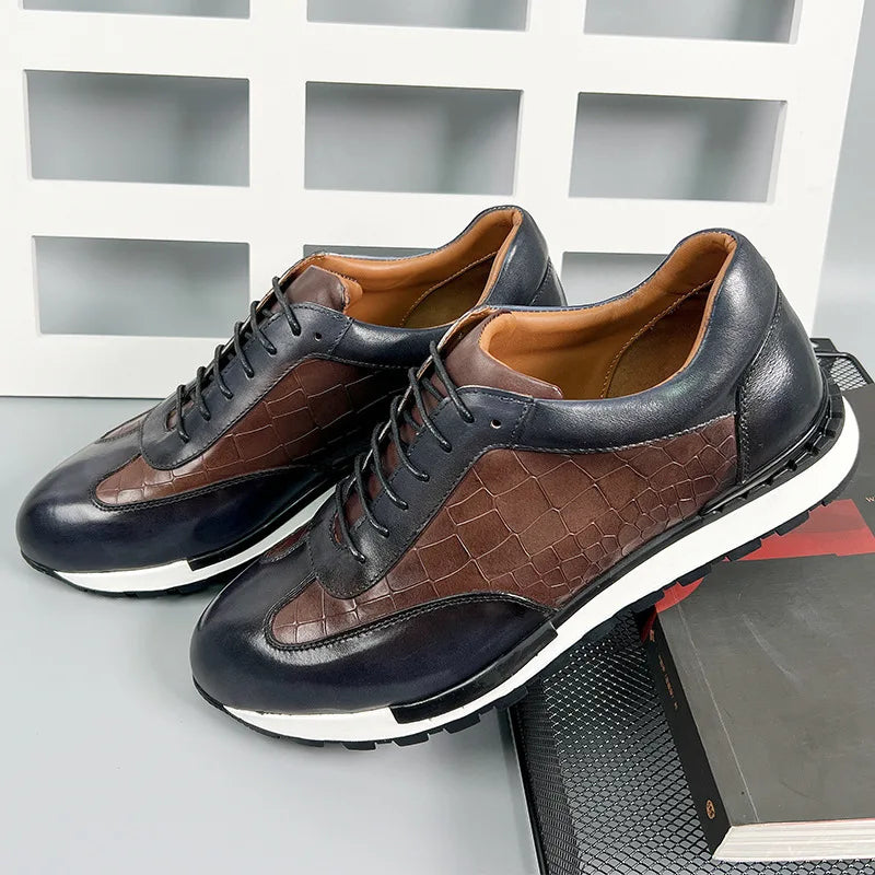 Sneakers en cuir à lacets pour homme – CLEVI Paris