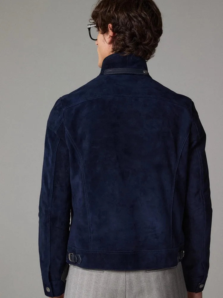Veste homme en daim à coupe cintrée – CLEVI Paris