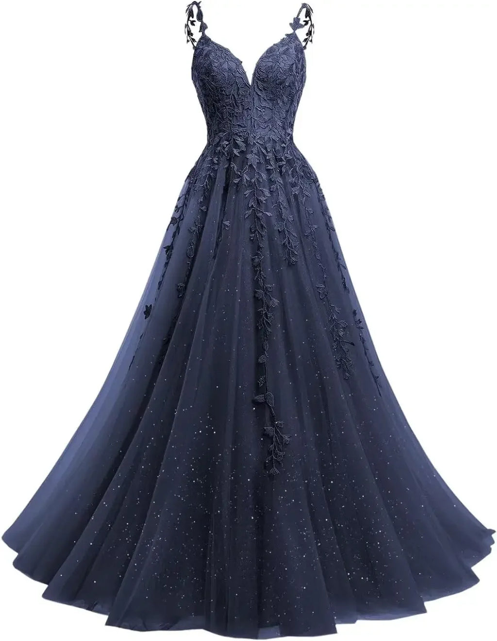 Robe de mariée en dentelle ligne A col V – CLEVI Paris