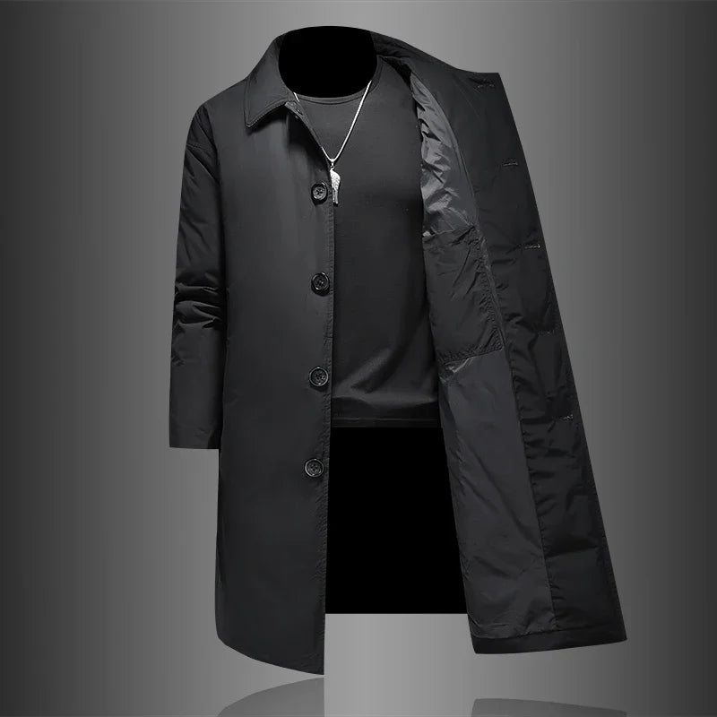 Manteau long homme en duvet de canard – CLEVI Paris