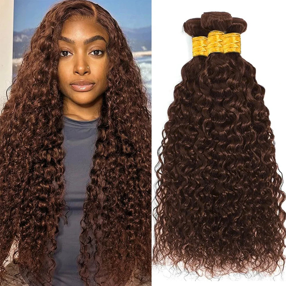 Extensions Water Wave Remy Hair Chocolate Brown – CLEVI Paris