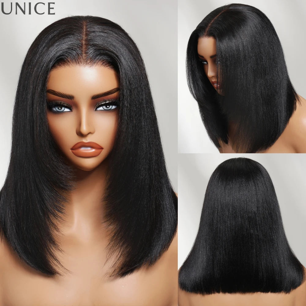 Perruque Bob Yaki Straight Lace 7x5 Glueless – CLEVI Paris