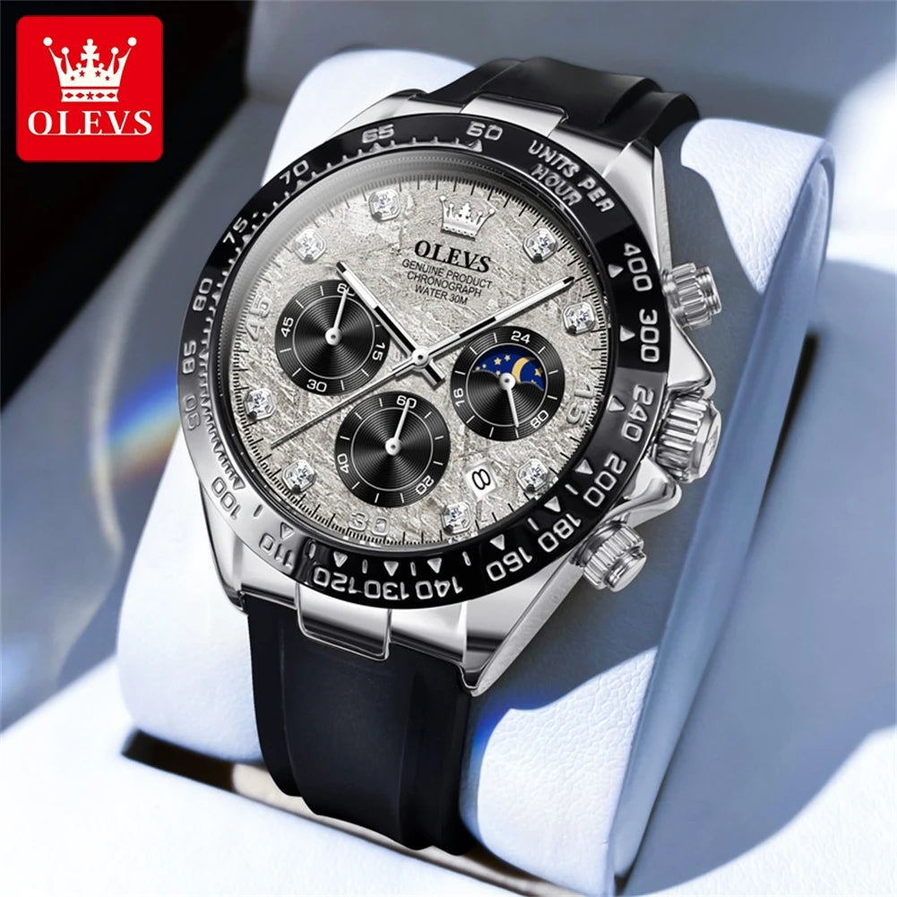 Montre Quartz Chronographe Phase de Lune OLEVS Homme – CLEVI Paris